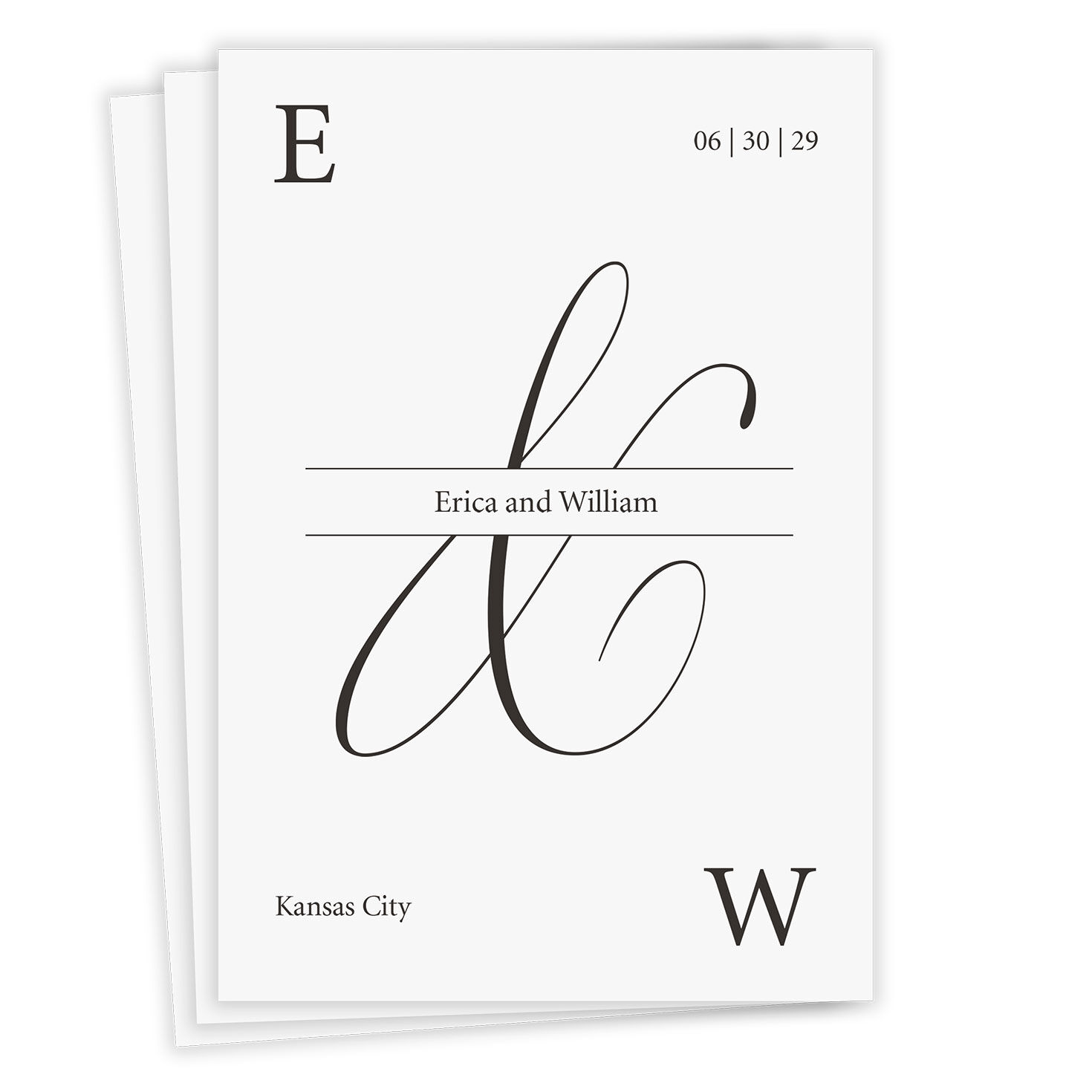 Monogram and Ampersand Flat Wedding Save the Date