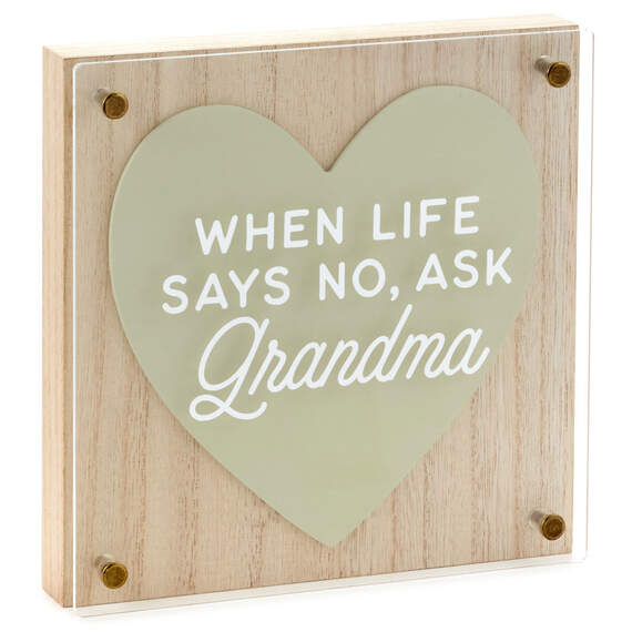 Ask Grandma Layered Square Quote Sign, 8x8