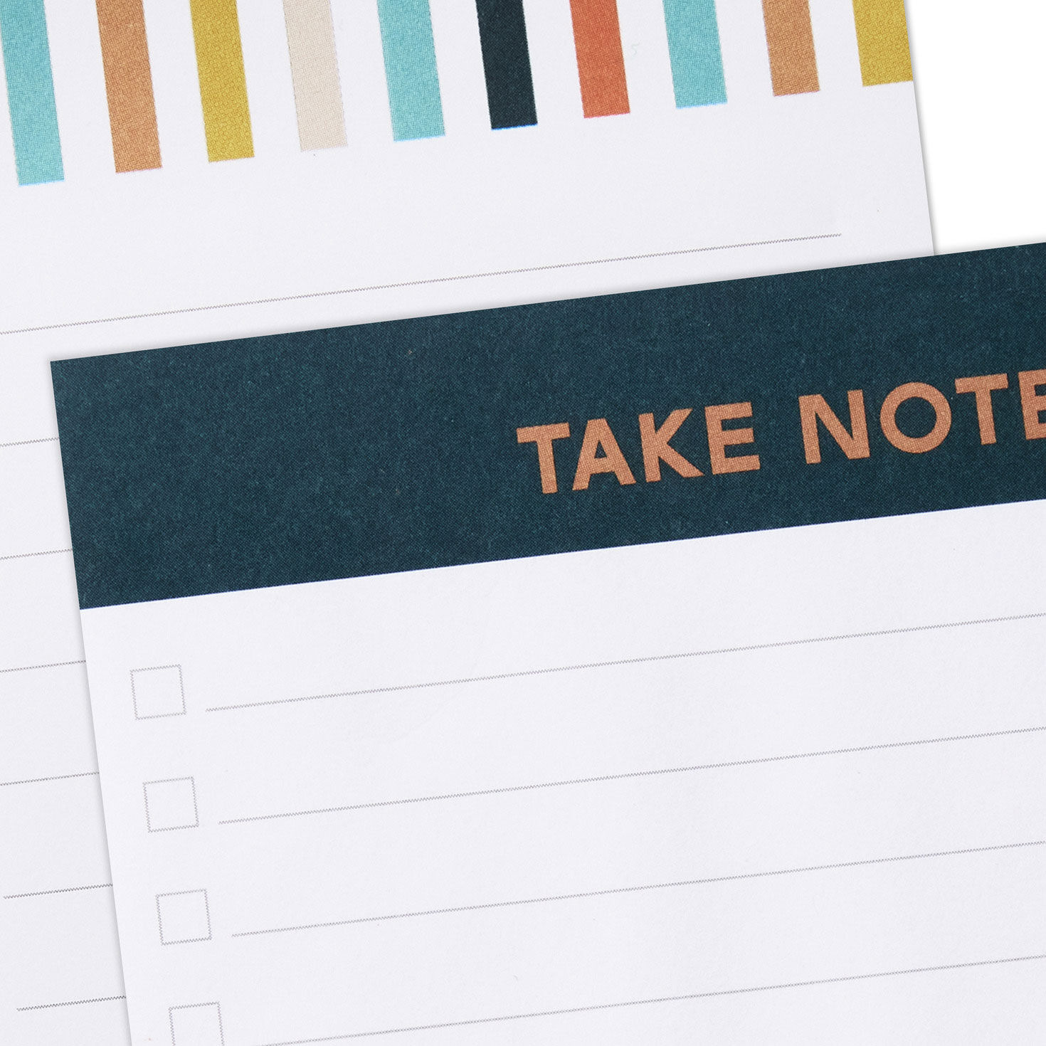 Tailored Plaid Memo Pads in Desk Caddy upclose view image number 3