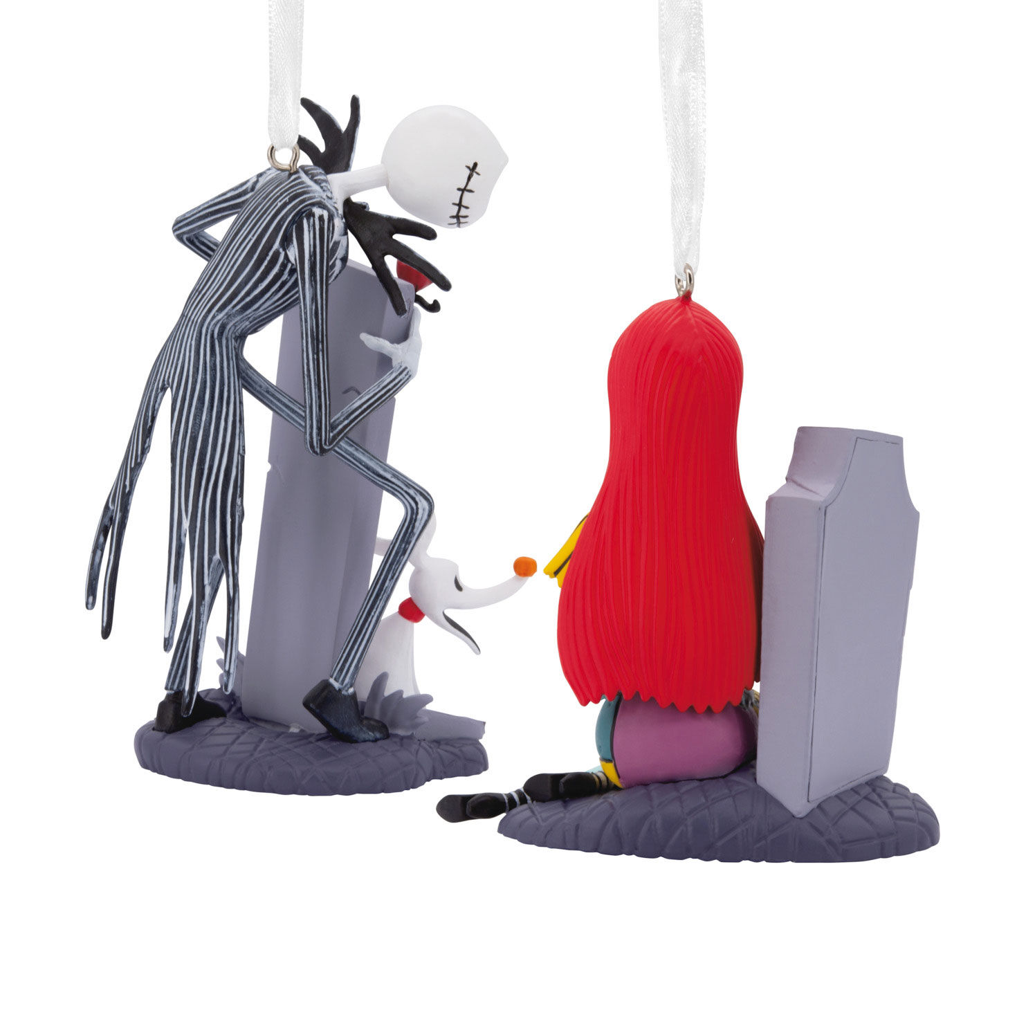 Disney Tim Burton's The Nightmare Before Christmas Jack and Sally With Tombstones Hallmark Ornaments, Set of 2, , large image number 7