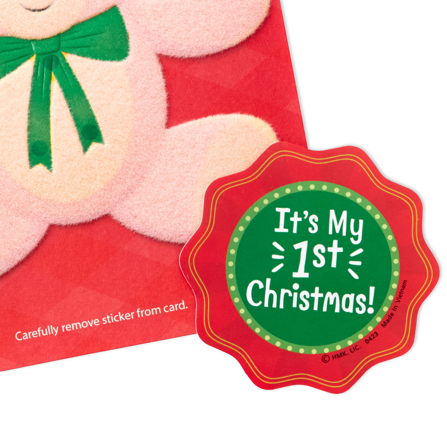 Teddy Bear Baby's First Christmas Card for Grandson attachment image number 5