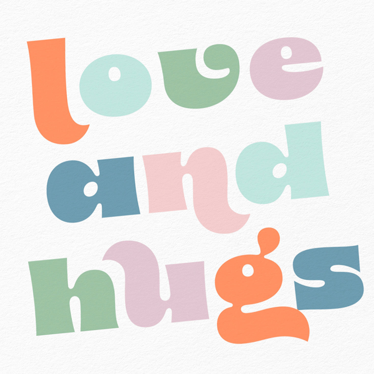 Mod Lettering Love and Hugs Blank Note Cards Pack  image number 4