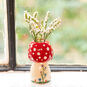 Red Toadstool Ceramic Bud Vase back image number 2