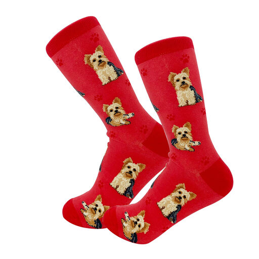 E&S Pets Yorkshire Terrier Novelty Crew Socks, 