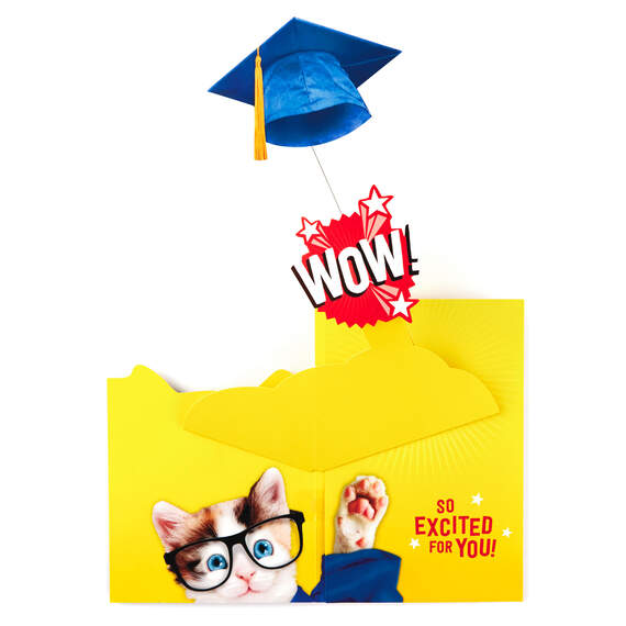 Excited Cat Musical Graduation Card, , large image number 2
