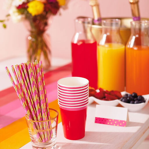Color Pop Party Decor Kit, Warm Ombré Stripe, 