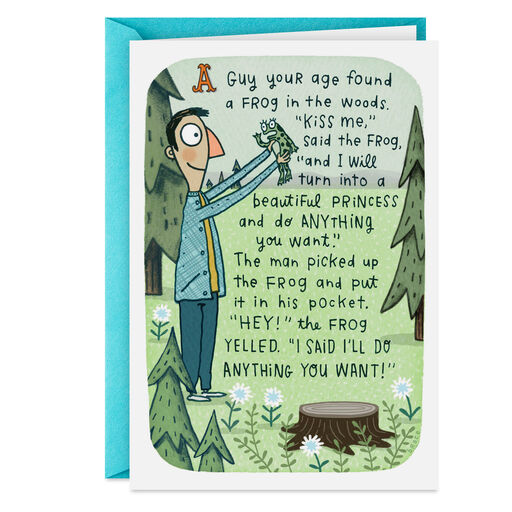 Frog Princess Fable Funny Birthday Card for Him, 