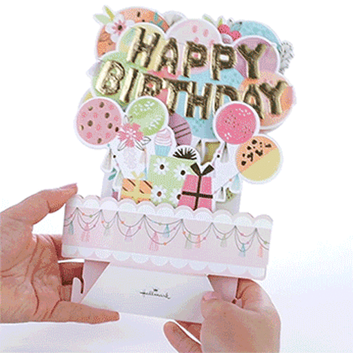 Balloons Musical 3D Pop-Up Birthday Card With Light, 
