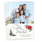 Red Pink Poinsettia Feliz Navidad Photo Card front fanned image number 1