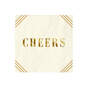 Ivory and Gold "Cheers" Cocktail Napkins, Set of 16, , large image number 1
