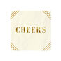 Ivory and Gold "Cheers" Cocktail Napkins, Set of 16, , large image number 1