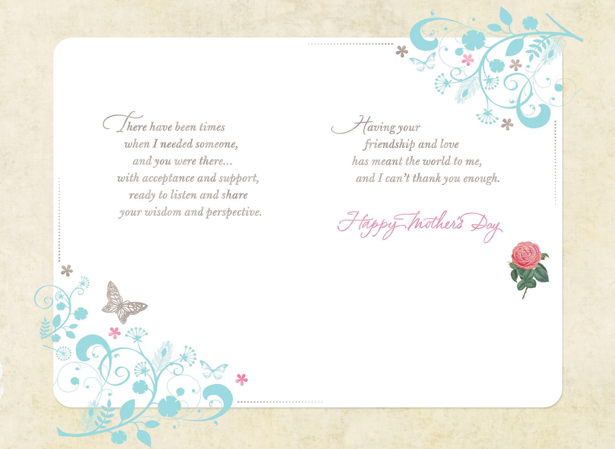 Roses and Butterflies Like a Mom Mother's Day Card