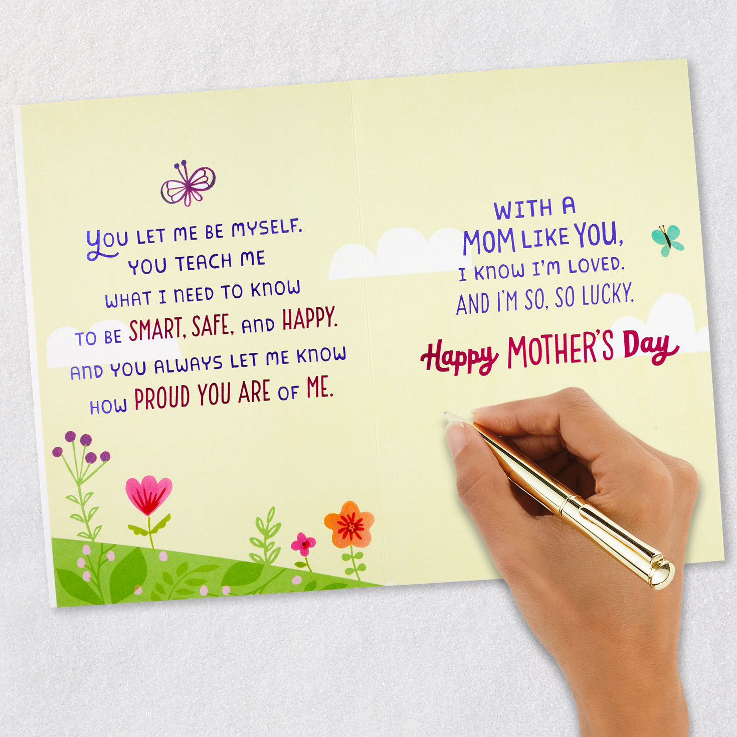 Butterflies Mom Mother's Day Card From Kids Signing card image number 7