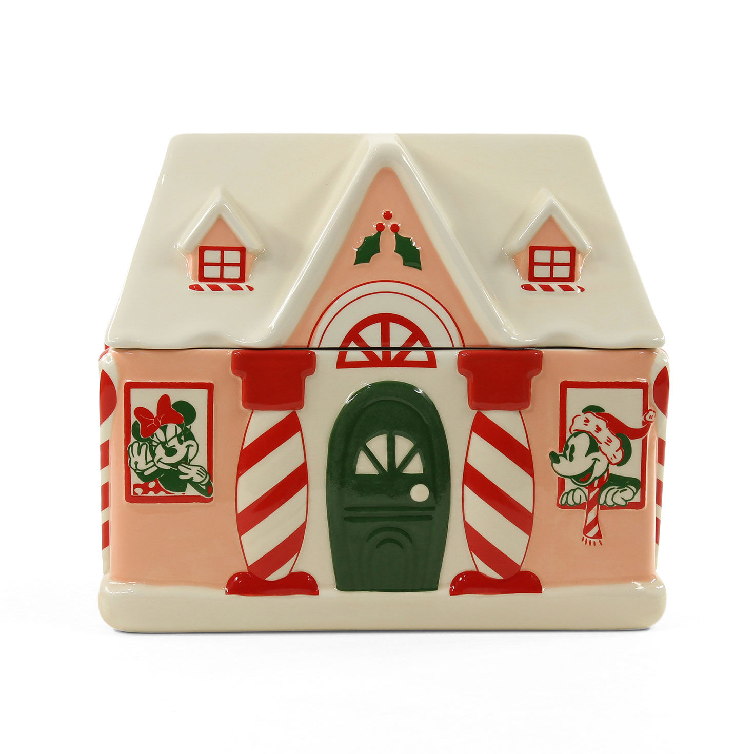 Disney Pink Red Green Holiday House Cookie Jar Front image number 2