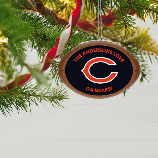 NFL Football Chicago Bears Text Personalized Ornament, 