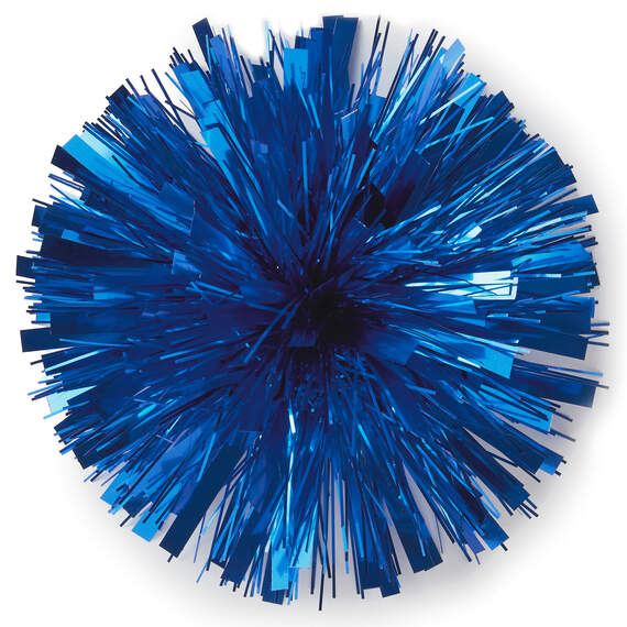 Royal Blue Metallic Pom Pom Gift Bow, 7", Royal Blue, large image number 1