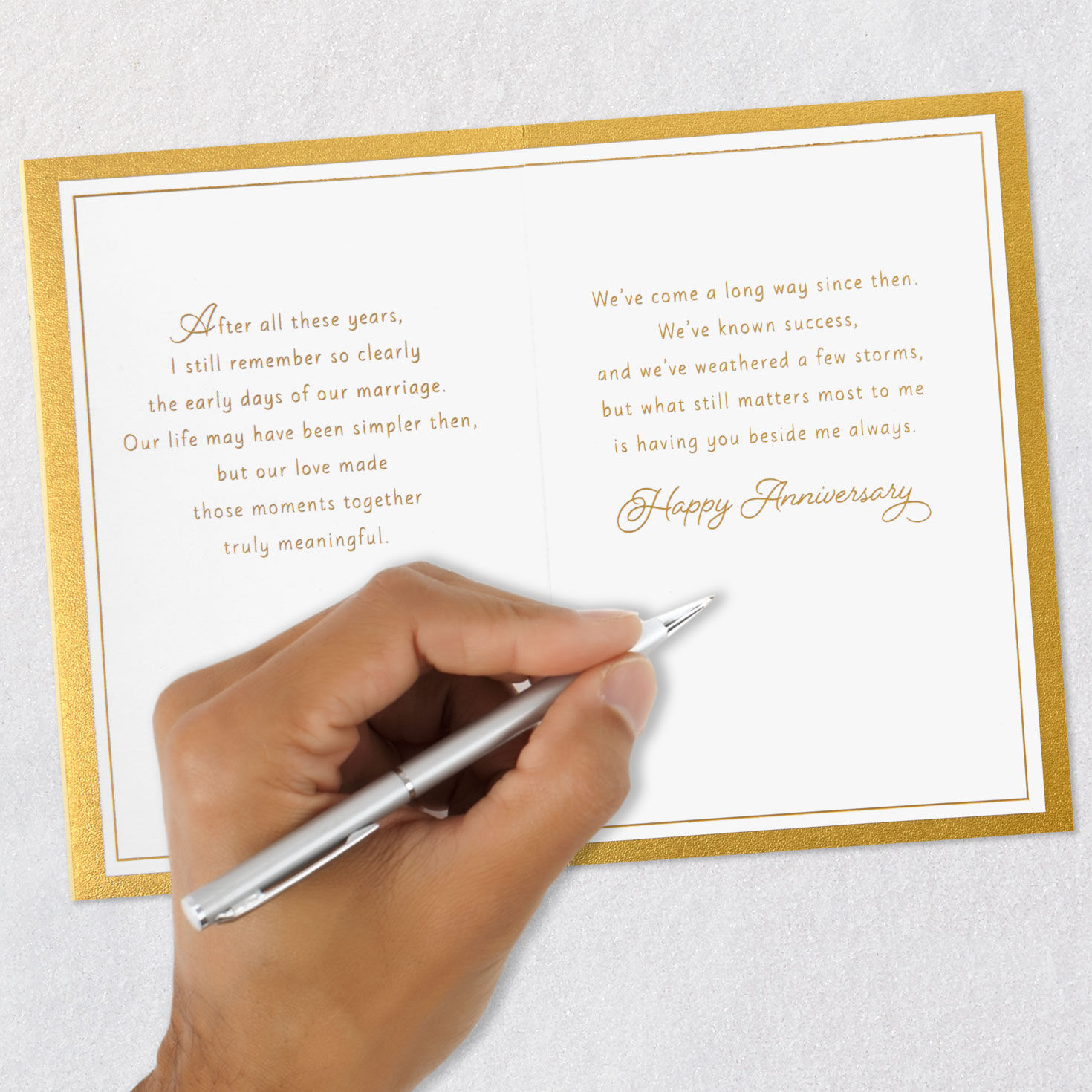 Gold Roses 50th Anniversary Card for Husband or Wife Signing card image number 7