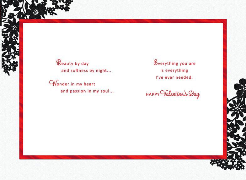 Black Floral Lace Wife Valentine's Day Card