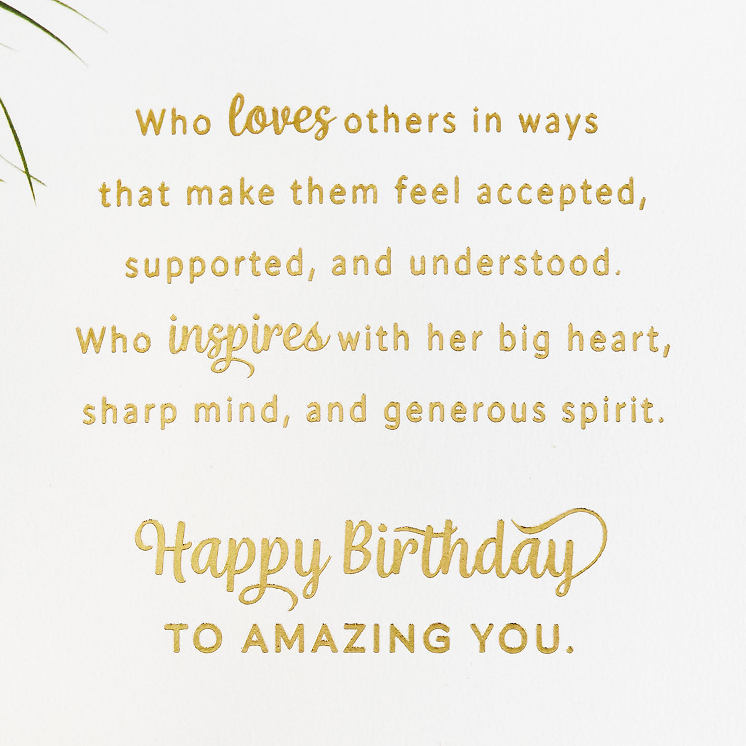 Fern Leaf on Blush Sun Birthday Card for Her sentiment image number 3