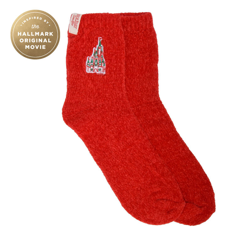 Red Socks With Disney Castle front image number 1
