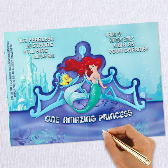 Disney The Little Mermaid Birthday Card for Granddaughter With Tiara, , large image number 7