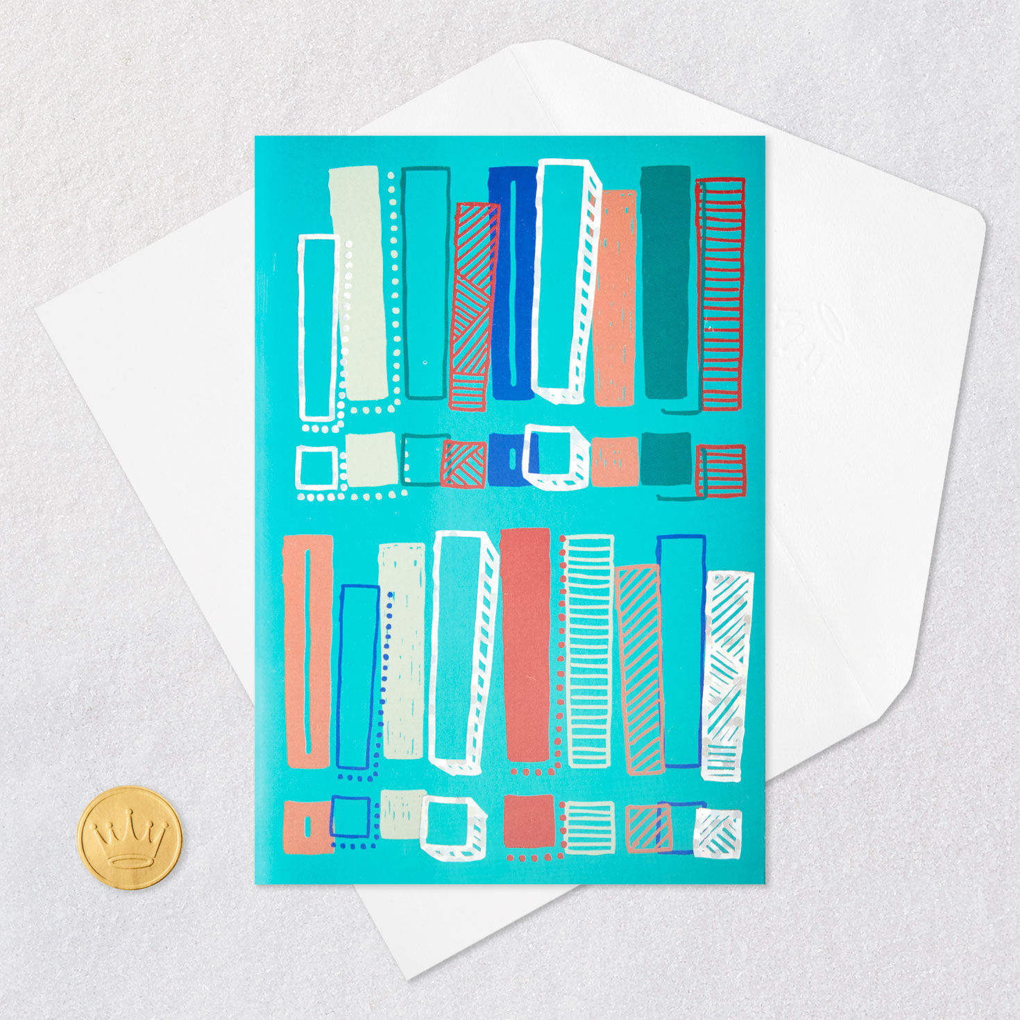 Colorful Exclamation Points Blank Card Card Front with Envelope and Gold Seal image number 4