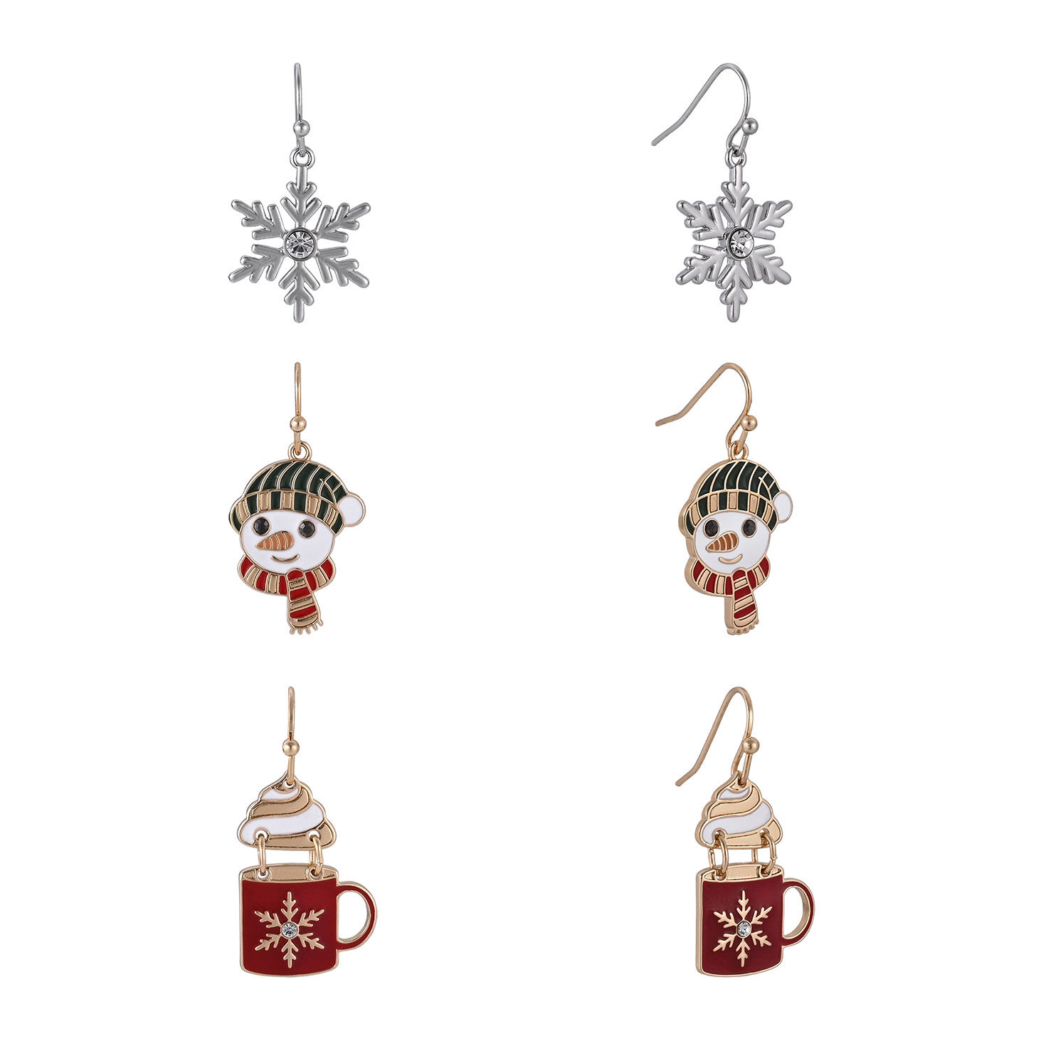 3-pair Earring Set - Hot Cocoa