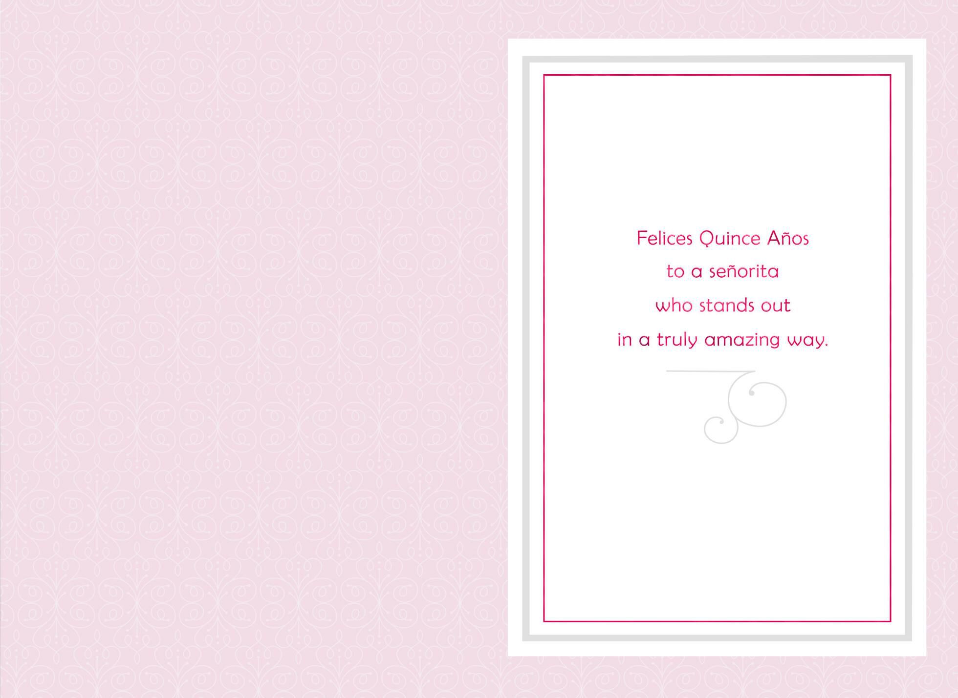 One Step Ahead Quinceañera Card