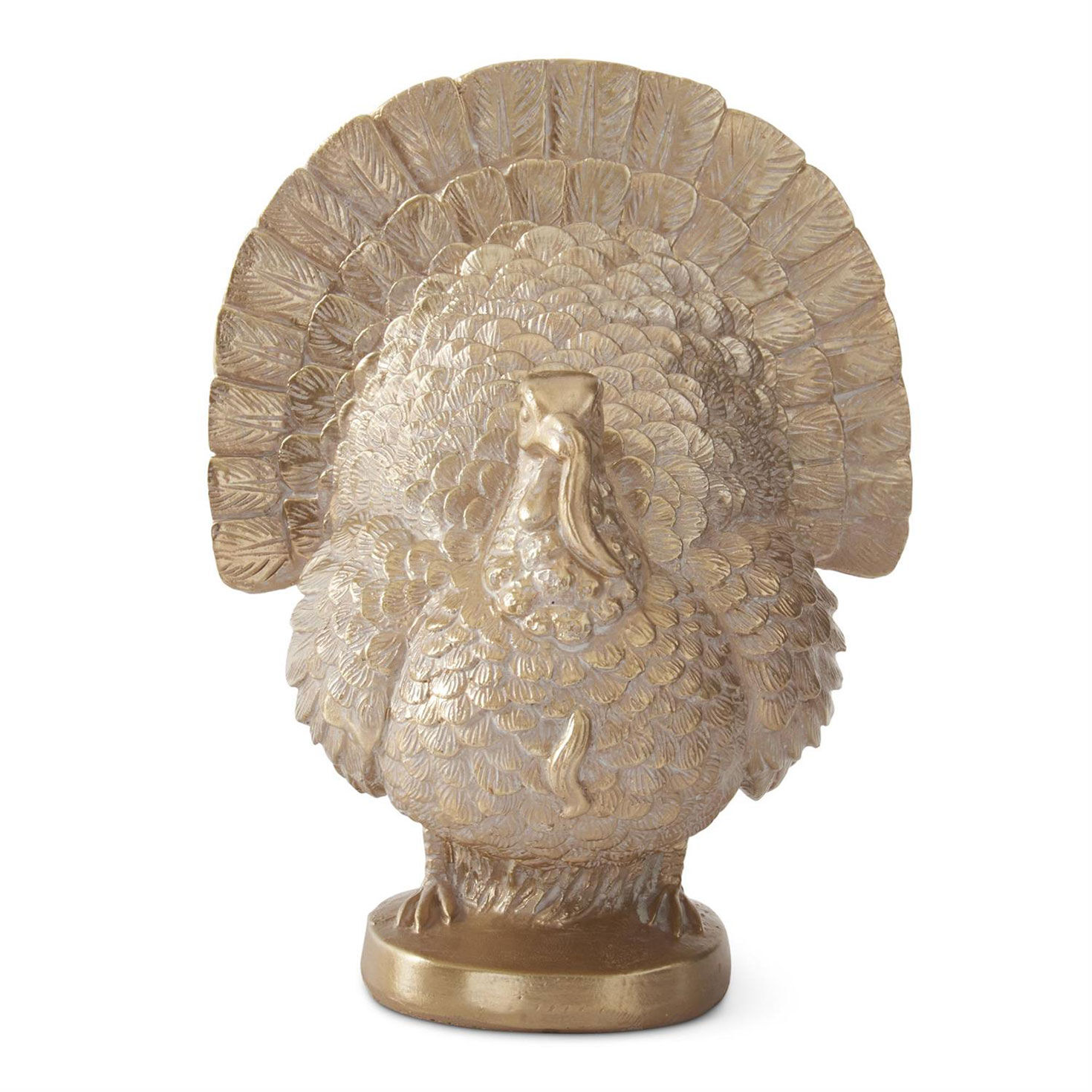 K&K Interiors Gold Turkey Figurine, 7.25"