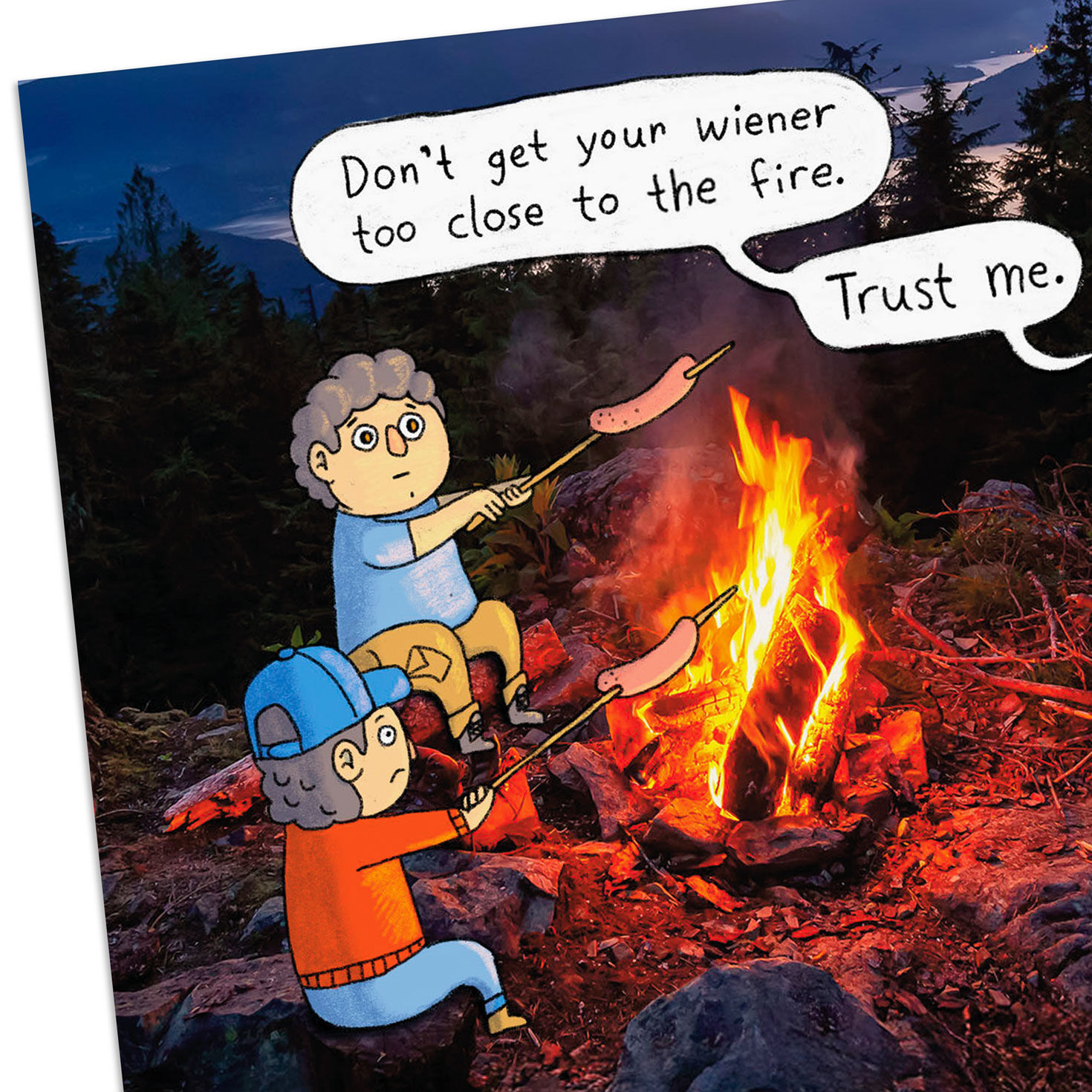 Campfire Cartoon Father's Day Card Card Cover Detail image number 4