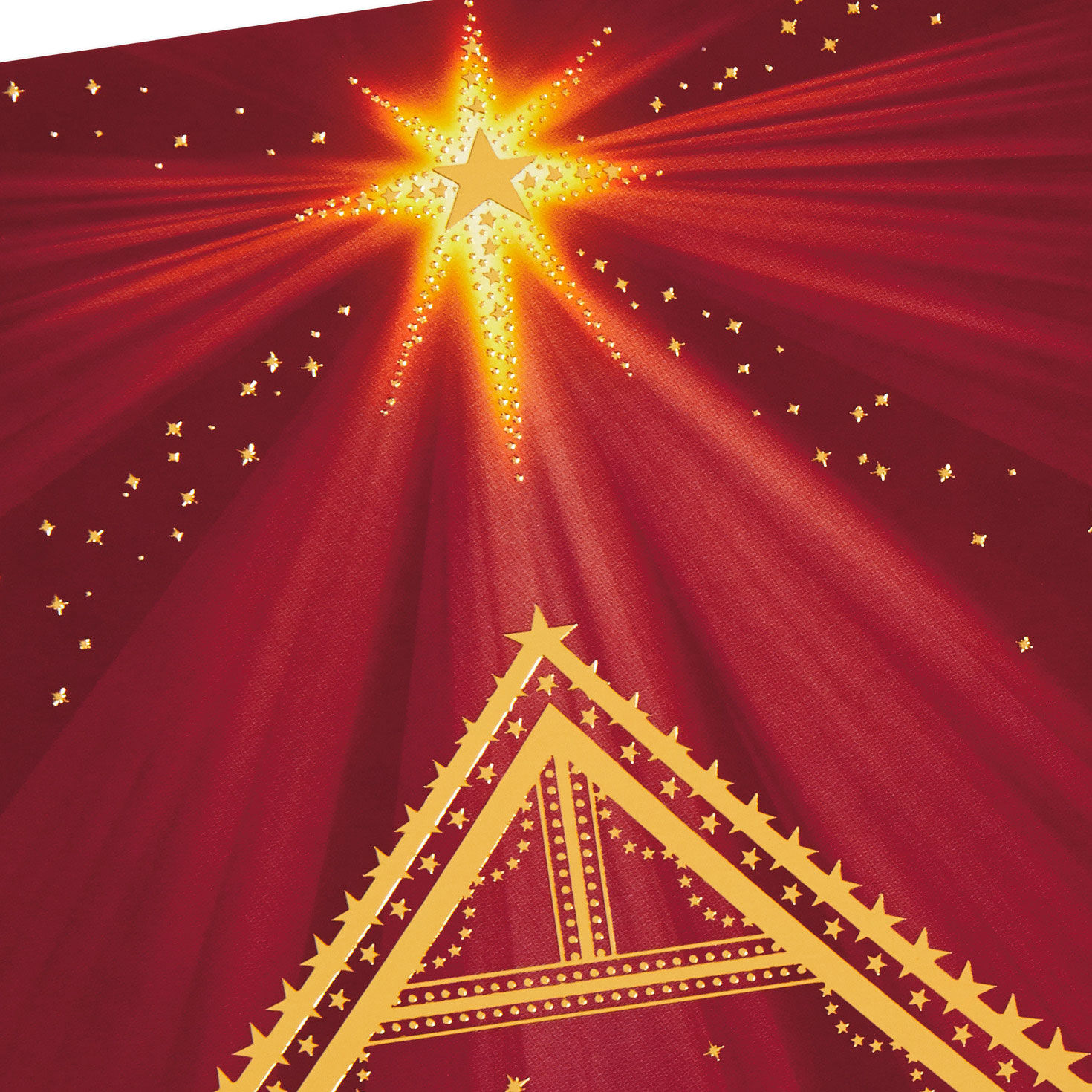 Gold Foil Manger on Burgundy Christmas Cards Pack Cover Detail image number 5