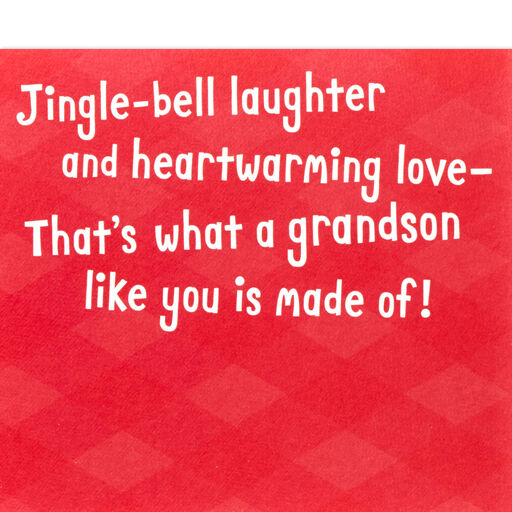 Wiggles and Giggles Baby's First Christmas Card for Grandson With Sticker, 