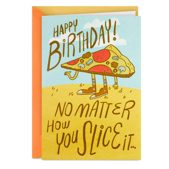 Pizza Puns Funny Pop-Up Birthday Card for Kids