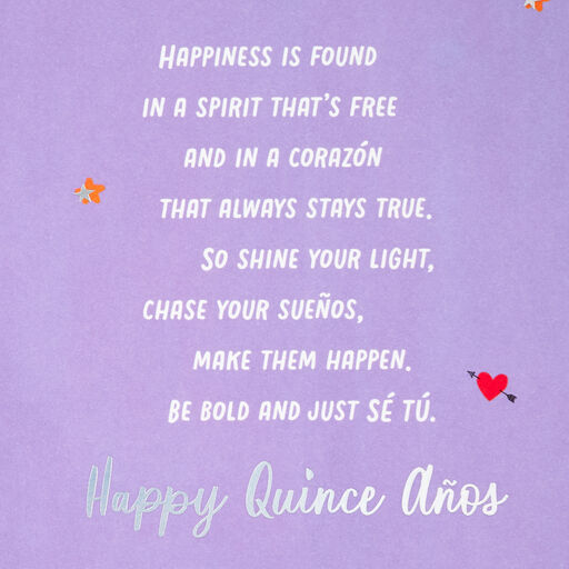 Shine Your Light Bilingual Quinceañera Card, 