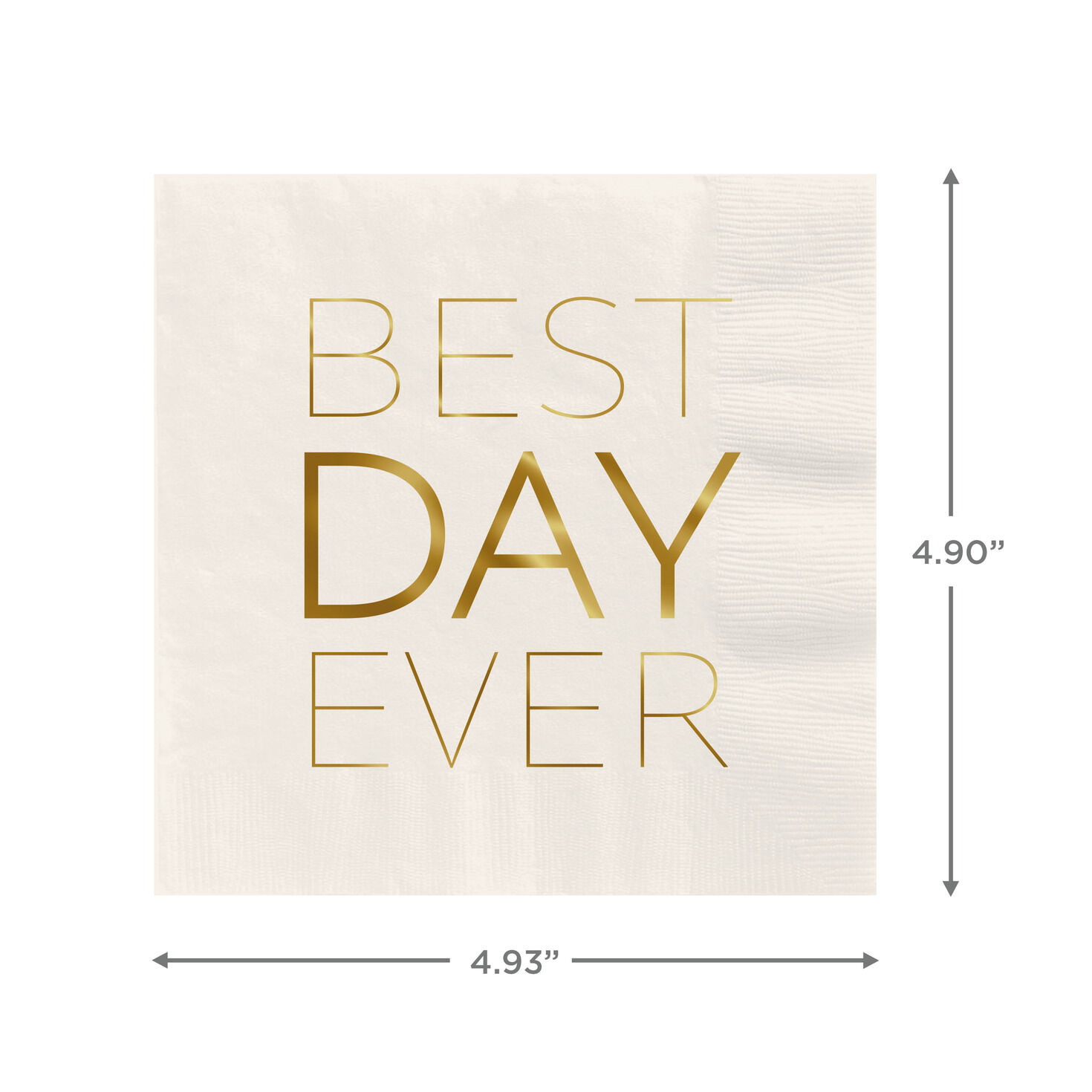 Ivory "Best Day Ever" Cocktail Napkins, Set of 16, , large image number 3