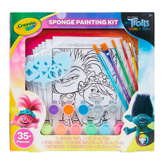 Crayola® Trolls Washable Sponge Painting Kit, 35+ Pieces