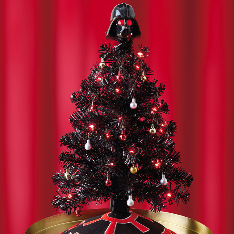Hallmark Led Tree Mini ShowToppers Black Christmas Tree With Light, 17