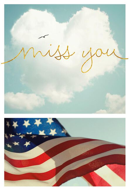 star spangled military miss you card greeting cards hallmark