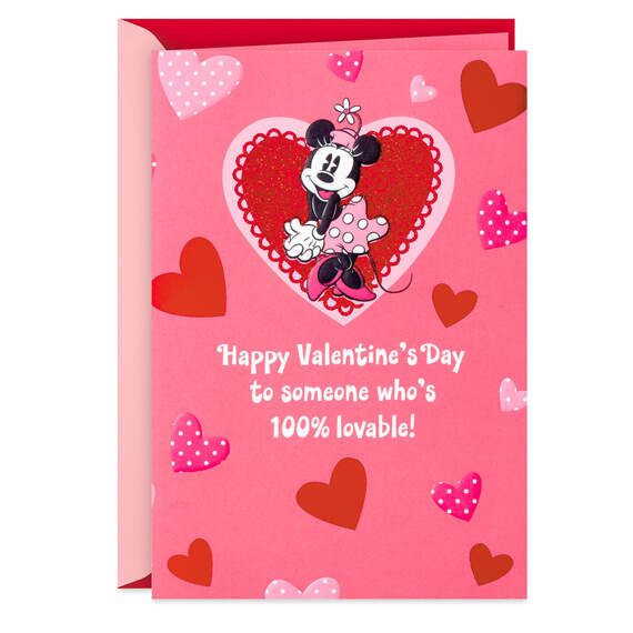 Disney Minnie Mouse Loved and Lovable Valentine's Day Card