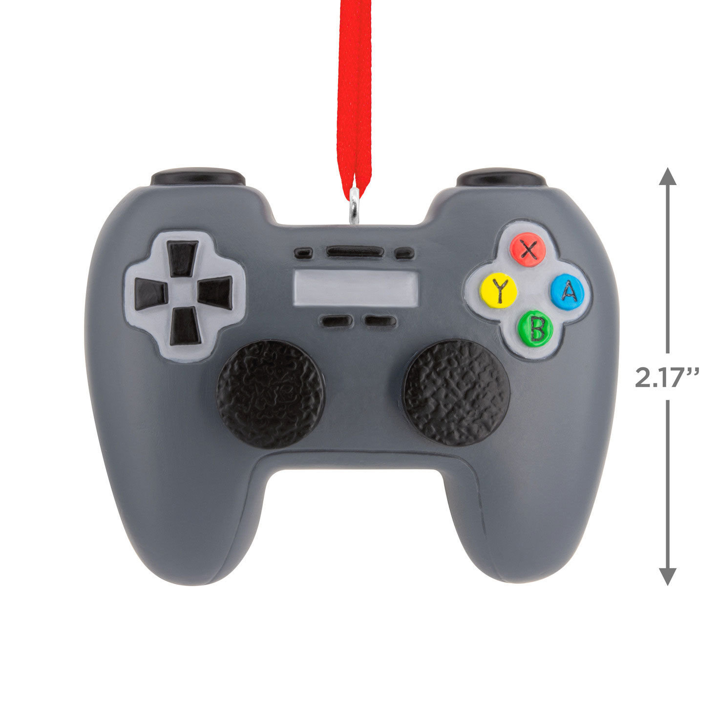 Black Video Game Controller Christmas Ornament measurement image number 3