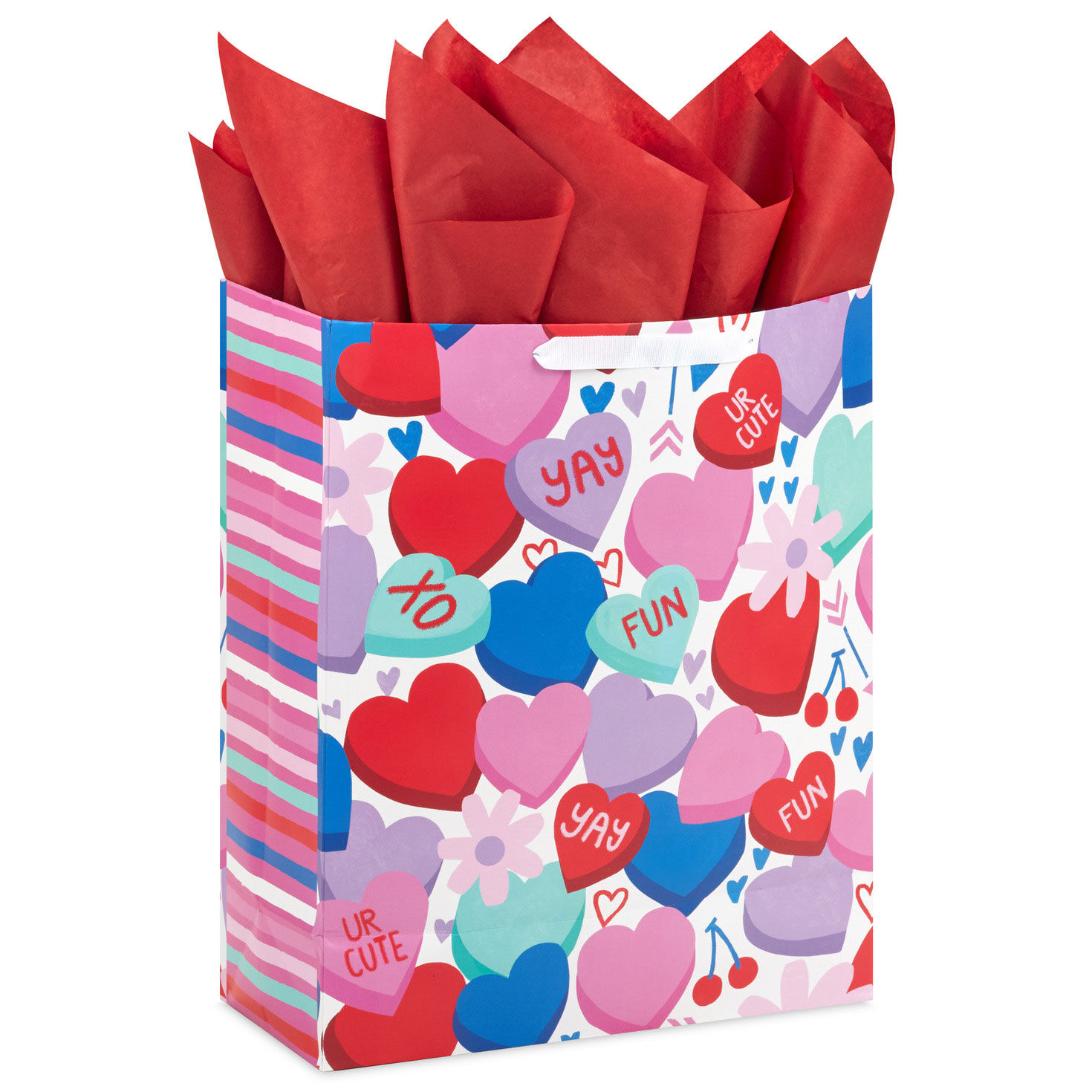 15.5" Candy Hearts Extra-Large Valentine's Day Gift Bag With Tissue Paper, , large image number 6
