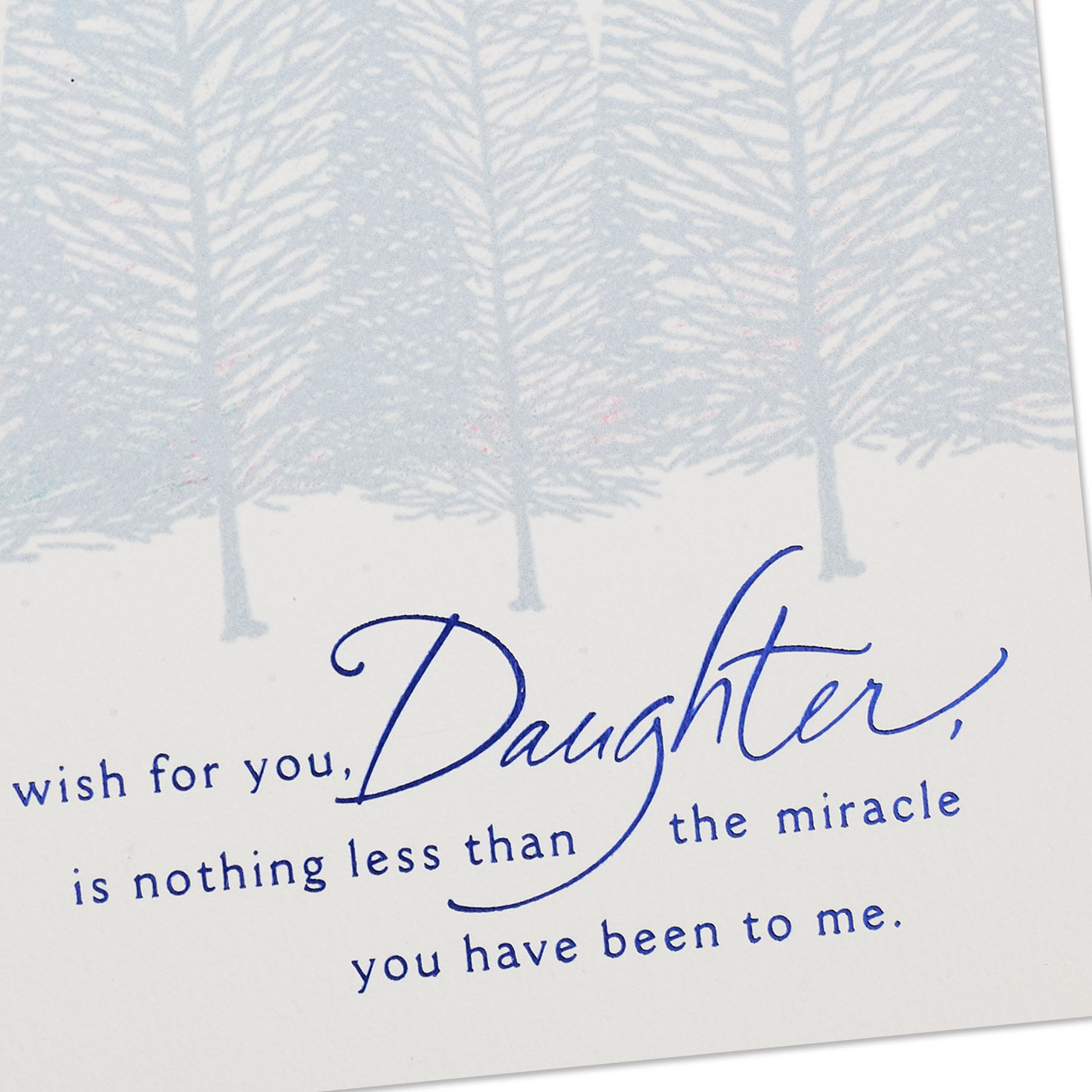 Snowy Trees in Moonlight Daughter Christmas Card Card Front Detail image number 6