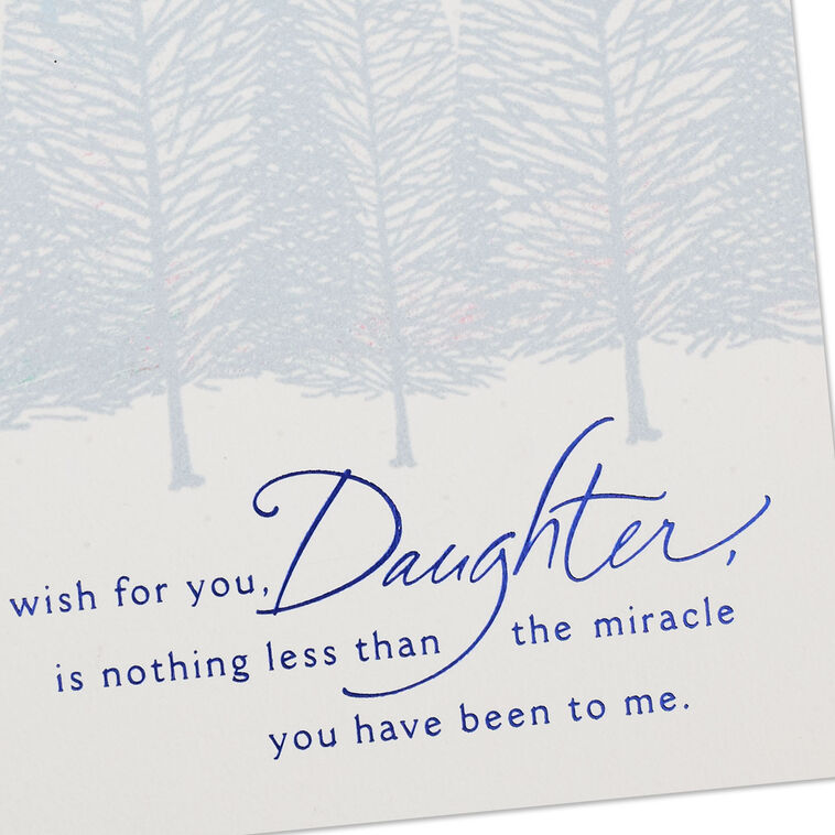 Snowy Trees in Moonlight Daughter Christmas Card Card Front Detail image number 6