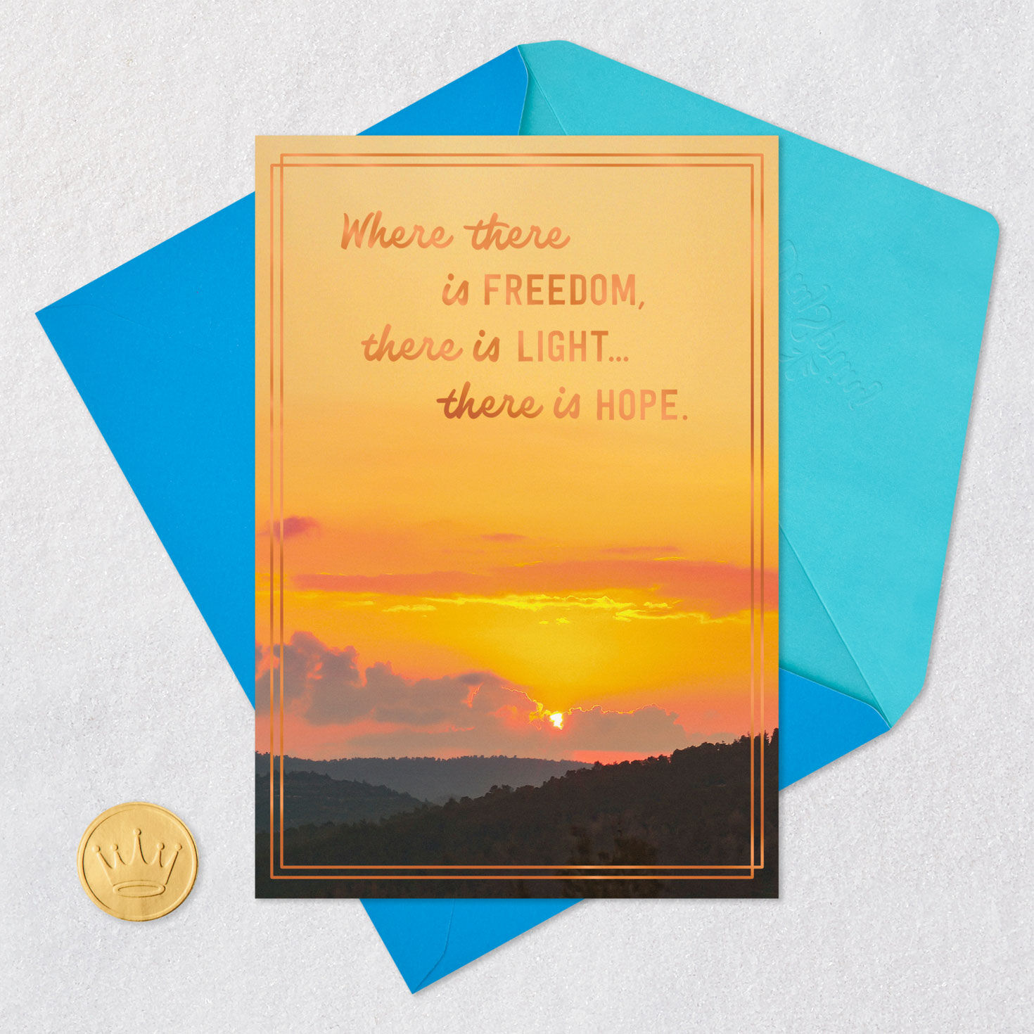 Sunset Landscape Passover Card Card Front with Envelope and Gold Seal image number 5
