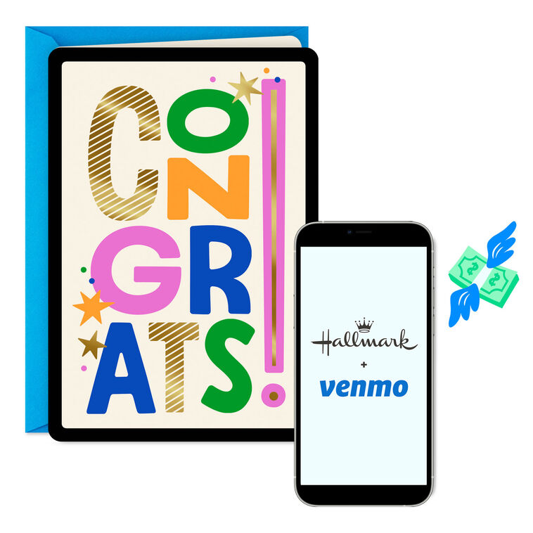 Colorful Congrats Venmo Congratulations Card