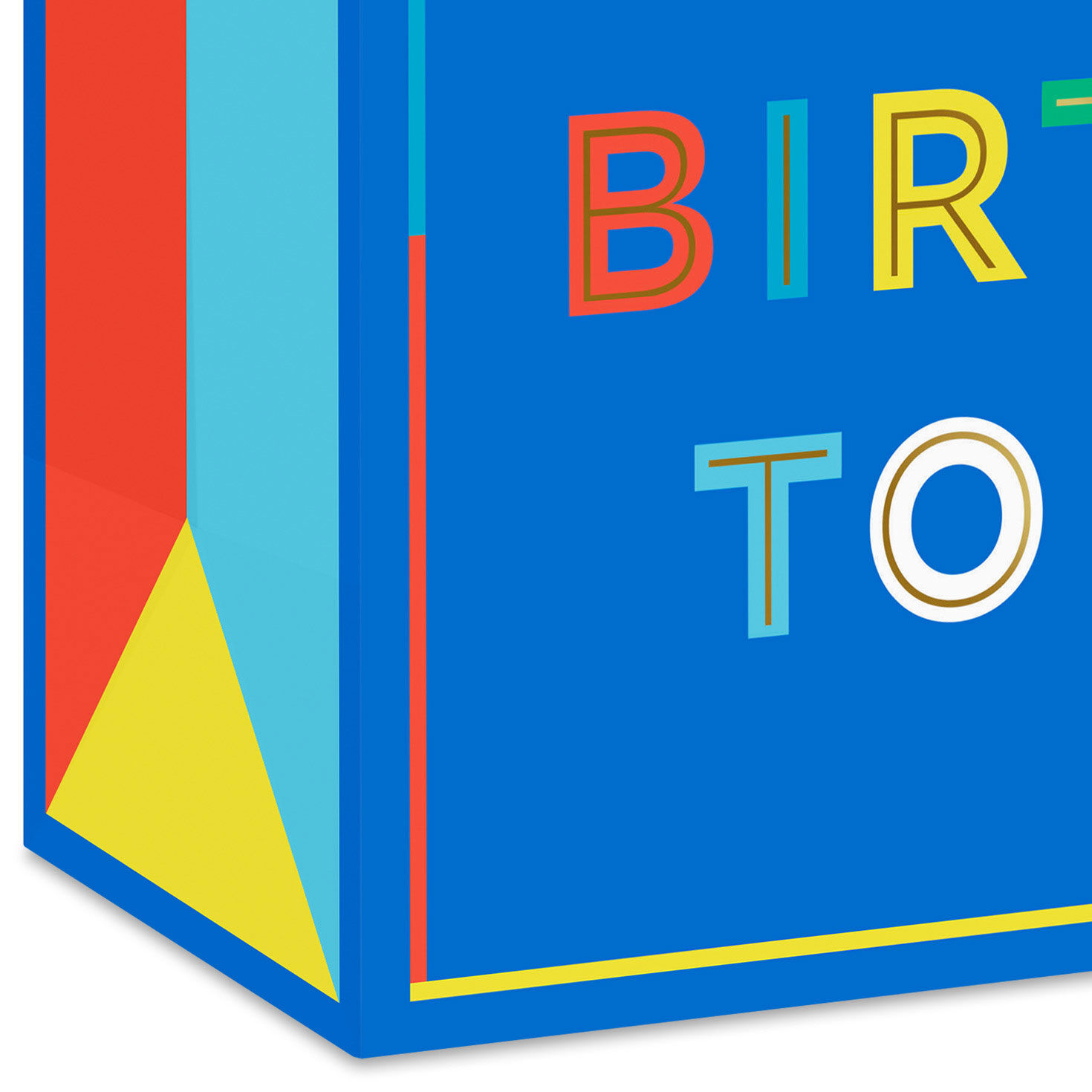 Happy Birthday on Blue Medium Horizontal Gift Bag Base/Side Detail image number 5