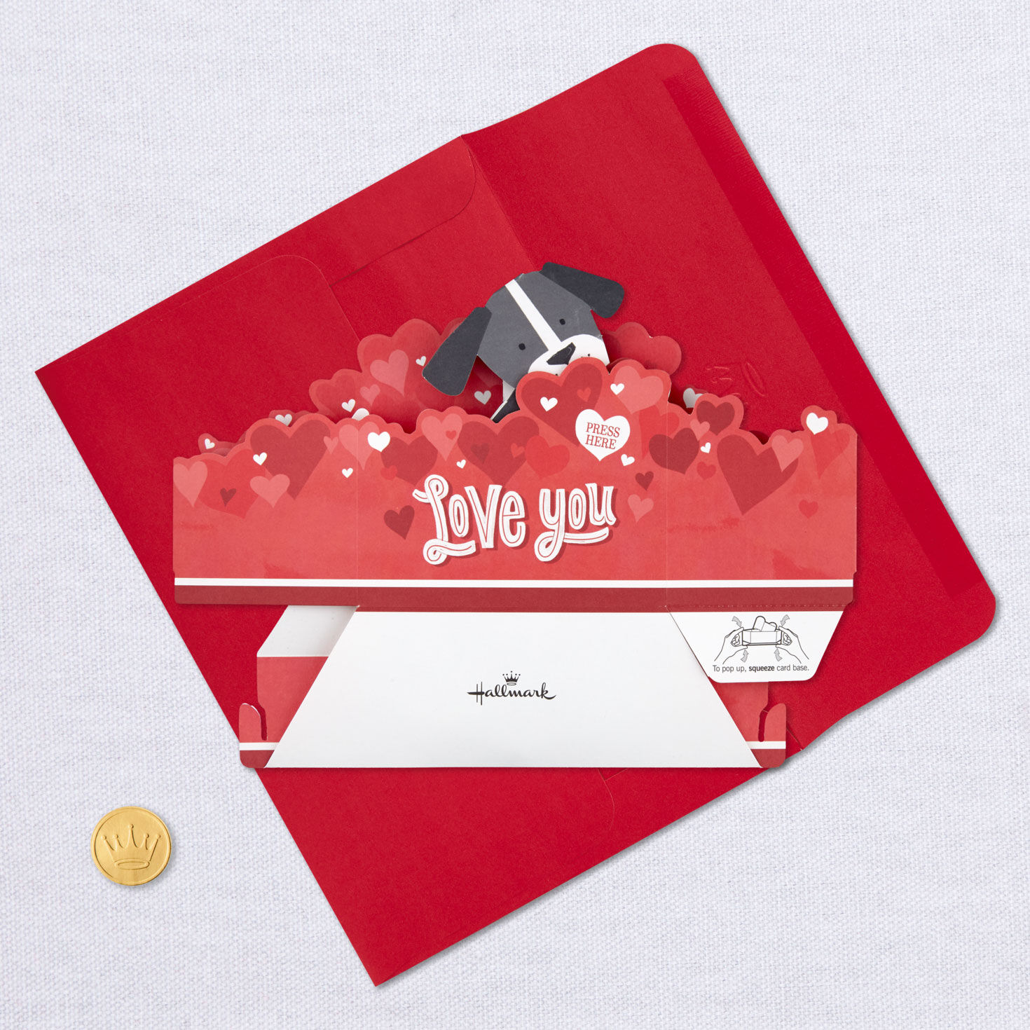 Dog With Heart Musical 3D Pop-Up Love Card With Motion, , large image number 6