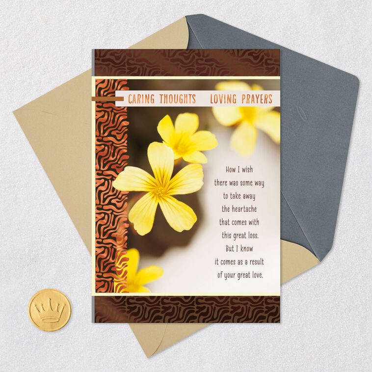 Caring Thoughts and Loving Prayers Religious Sympathy Card, , large image number 6