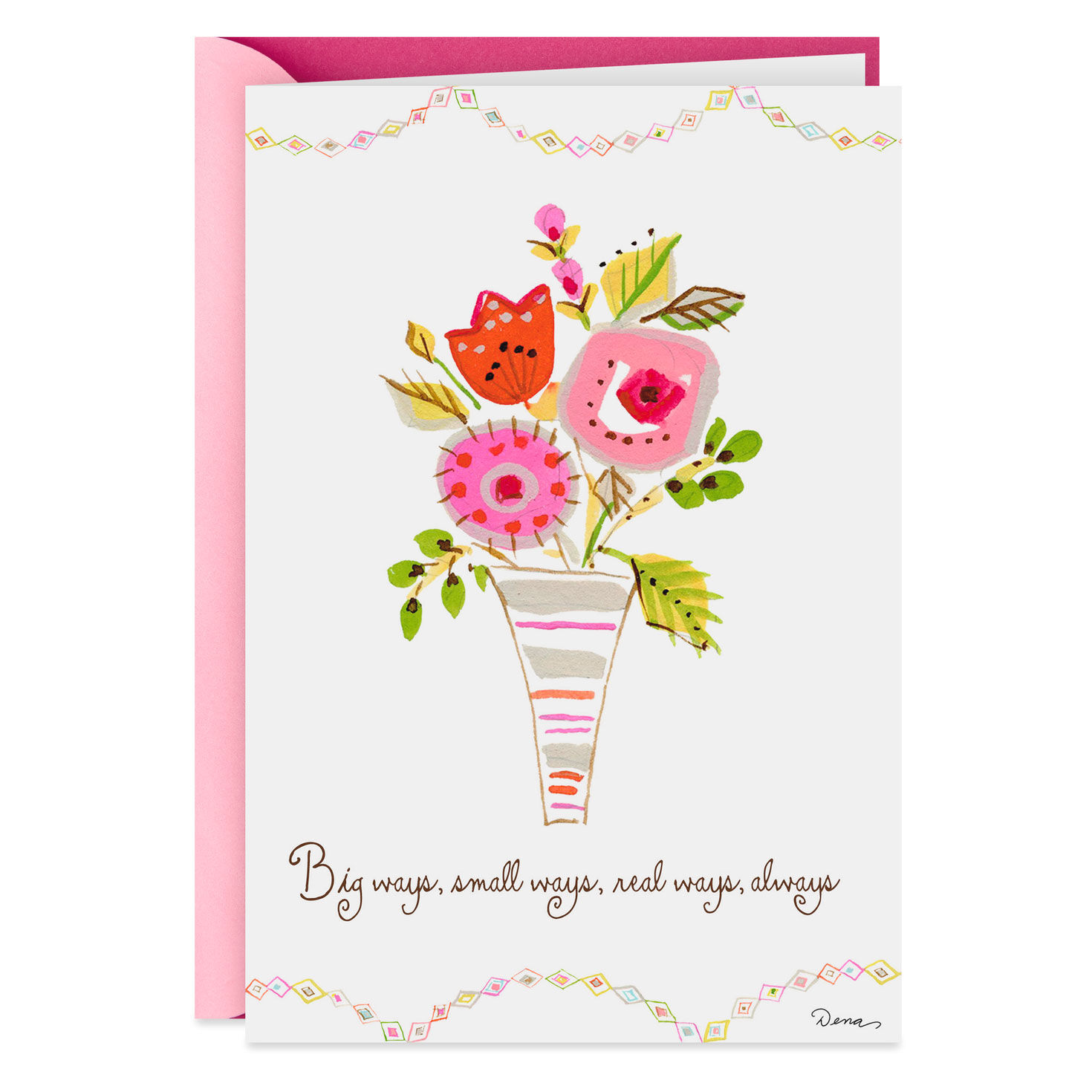 dena designs vase of flowers birthday card for grandmother flower design for cards