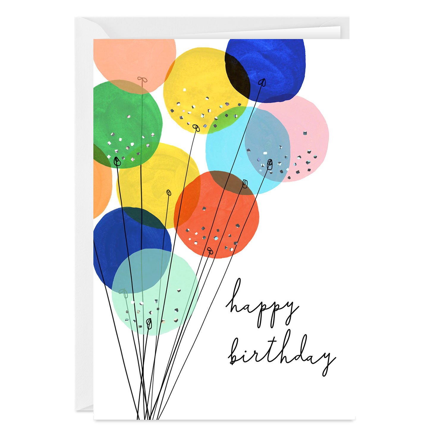 Celebrating You Modern Balloons Custom Birthday Card